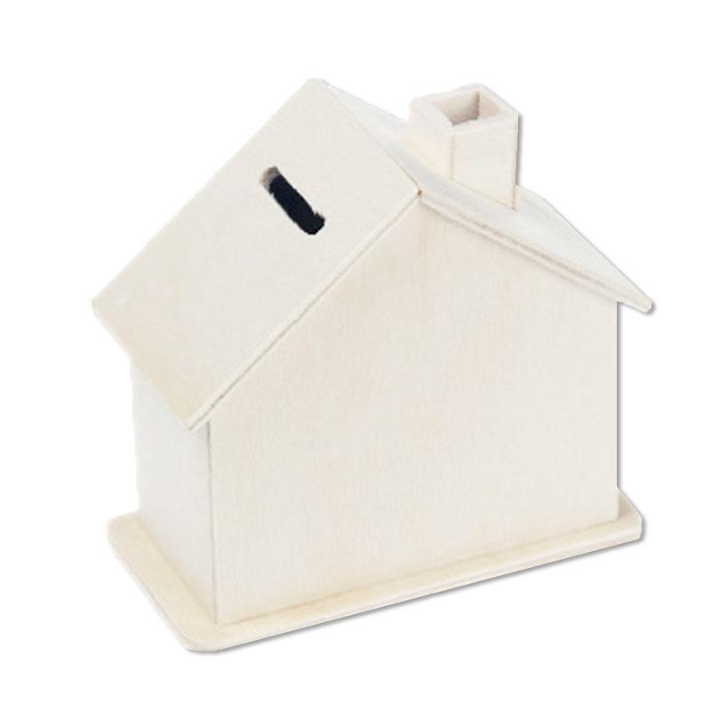 Wooden House Shape Coin Bank