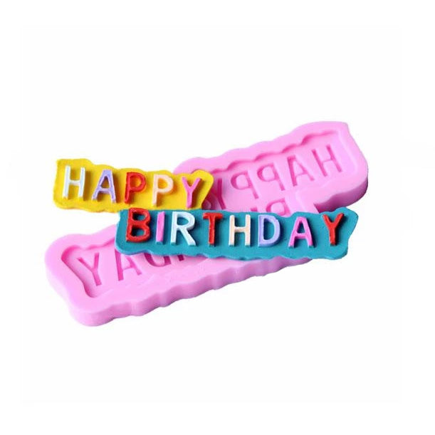 Happy Birthday Alphabet Silicone Mold