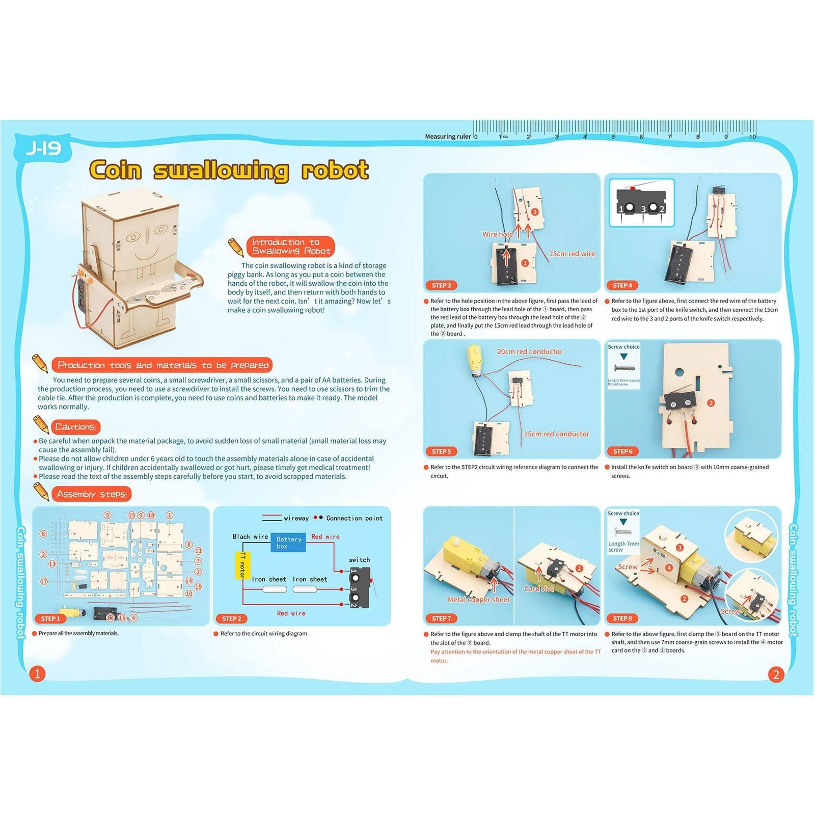 Coin Swallowing Eating Robot DIY Pack STEM Toy Kids Science Education Set Rbt Projek Sekolah