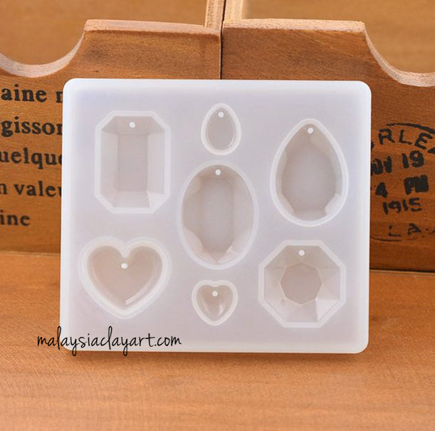 Love Heart Jewel Pendant Silicone Mold