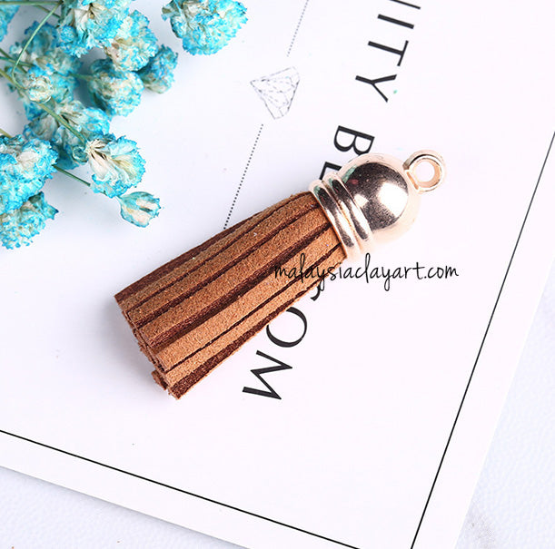 Ultrasuede Leather Tassels with gold cap for Earrings Pendant Jewelry