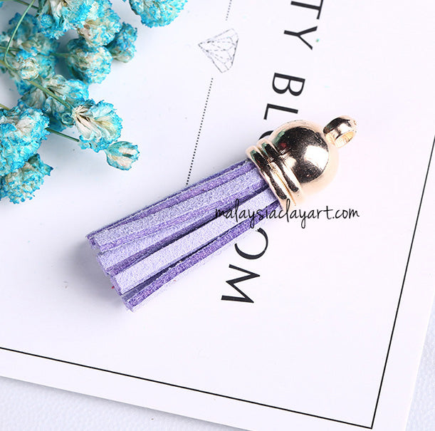 Ultrasuede Leather Tassels with gold cap for Earrings Pendant Jewelry