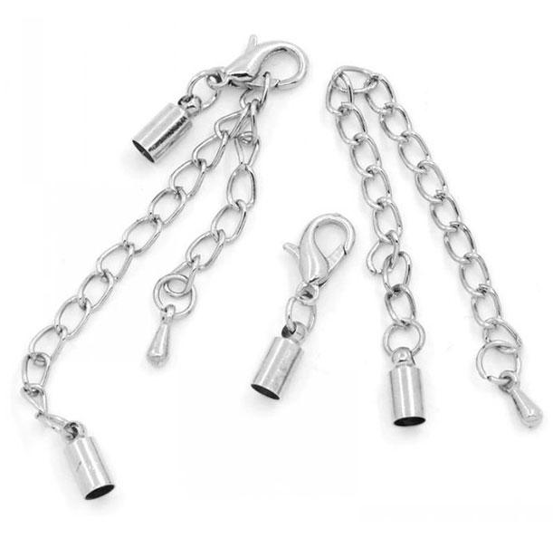 1 x Lobster Claw Cord Clasp With Chain Extender And Tongs