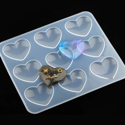 Love Heart Shape 9 Cavity Silicone Mold