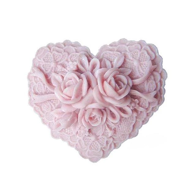 Big Floral In Love Shaped Soap Silicone Mold