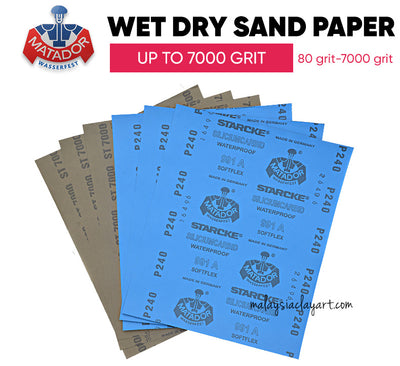 Wet Dry Sand Paper Matador silicone carbide sanding paper car metal plastic wood jewelry kertas pasir halus basah