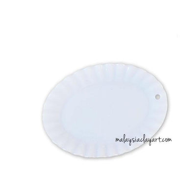 Miniature White Oval Shaped Dessert Plate