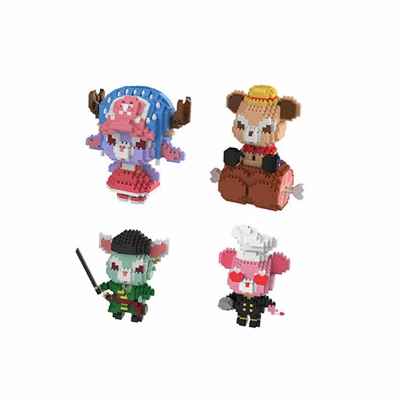 Micro Mini Nano Brick One Piece Zoro Luffy Chopper Sanji Building Blocks Toy
