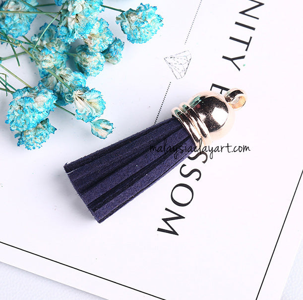 Ultrasuede Leather Tassels with gold cap for Earrings Pendant Jewelry