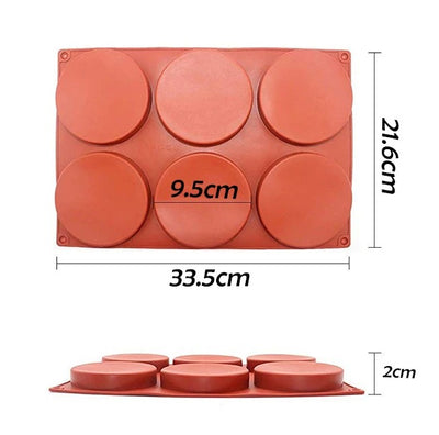 Round Cylinder Silicone Mold 6 Cavity | Soap | Epoxy Resin | Chocolate | Wax