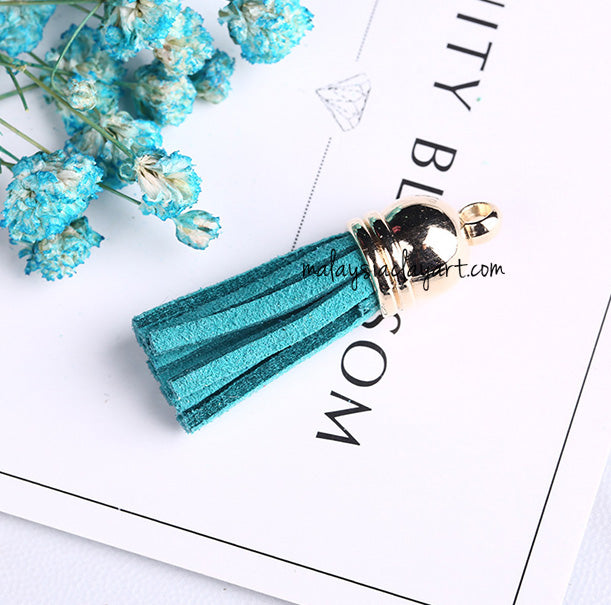 Ultrasuede Leather Tassels with gold cap for Earrings Pendant Jewelry