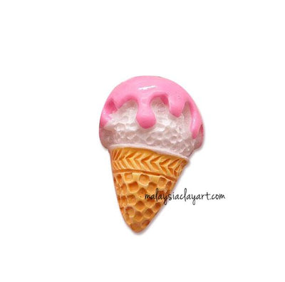 1 x Pink Strawberry Drizzle Ice Cream Decoden | Cute Cabochons