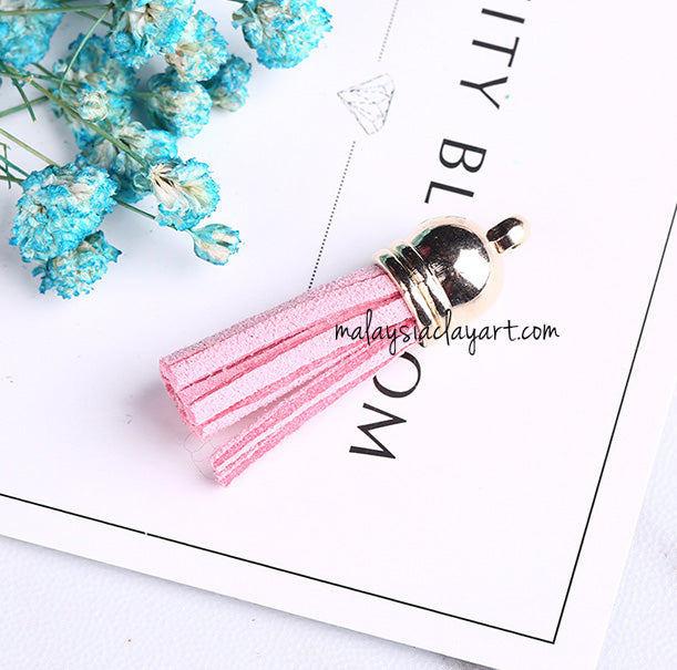Ultrasuede Leather Tassels with gold cap for Earrings Pendant Jewelry