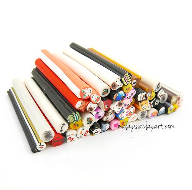50 x Assorted Cartoon Characters Polymer Clay Canes Bulk Wholesale