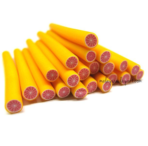 1 x Grapefruit Polymer Clay Cane