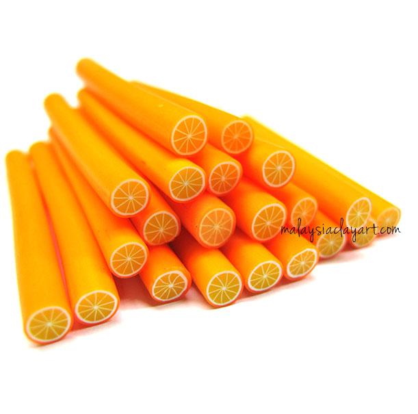 1 x Orange Polymer Clay Cane (Design 2)