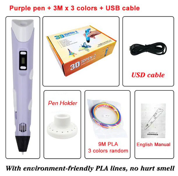 3D pen 3D Printing Pen Starter Set with USB Cable PLA ABS Filament RBT 3d pen