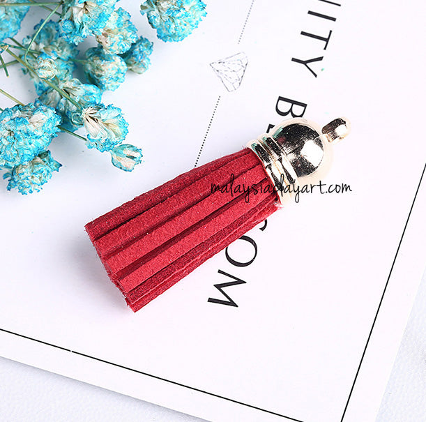 Ultrasuede Leather Tassels with gold cap for Earrings Pendant Jewelry