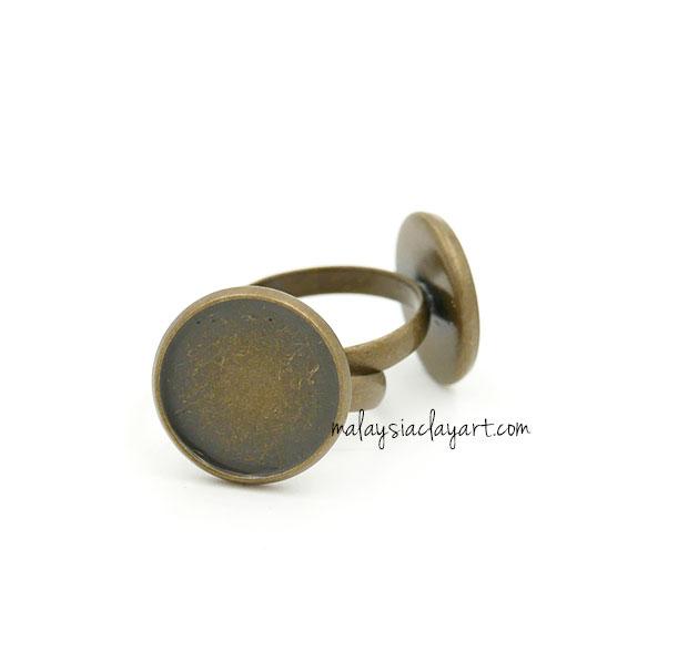 1 x Bronze Round Ring Vintage Setting DIY Base Ring