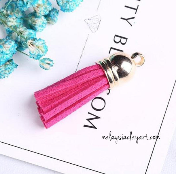 Ultrasuede Leather Tassels with gold cap for Earrings Pendant Jewelry