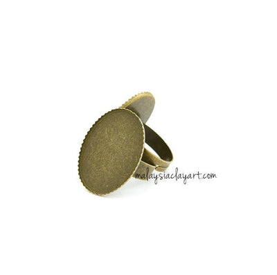 1 x Zakka Bronze Oval Ring Setting DIY Base Ring