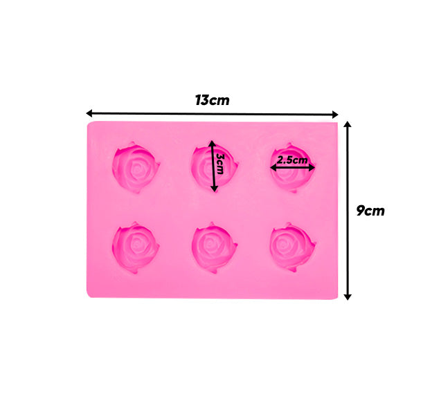 6 cavity Rose Silicone Mold