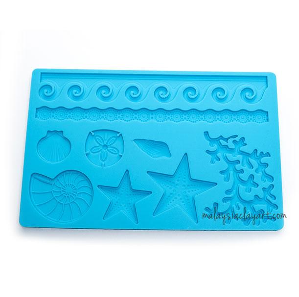 Seashells Starfish Wave Fondant Silicone Mold