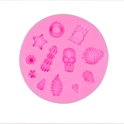 Assorted Silicone Mold Skeleton | strawberry | whipped cream - 12 Cavity