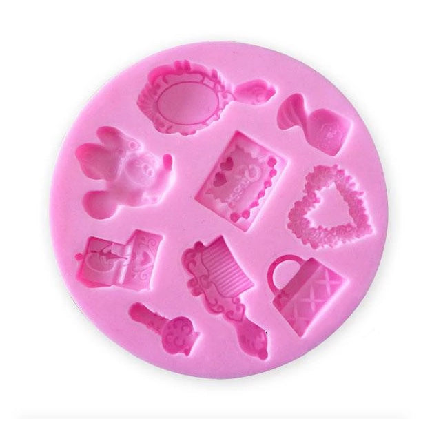 Mirror Comb Minnie Mouse Girl Theme Silicone Mold