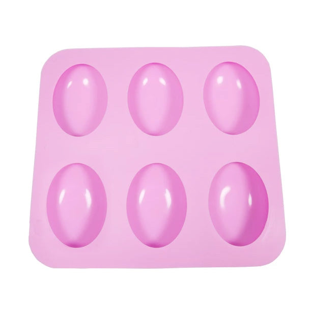 Oval Egg Silicone Mold Bakeware Bar Soap Making Mould DIY | 6 Cavity