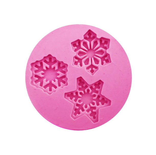 Snowflake Christmas Element Silicone Mold - 3 Cavity