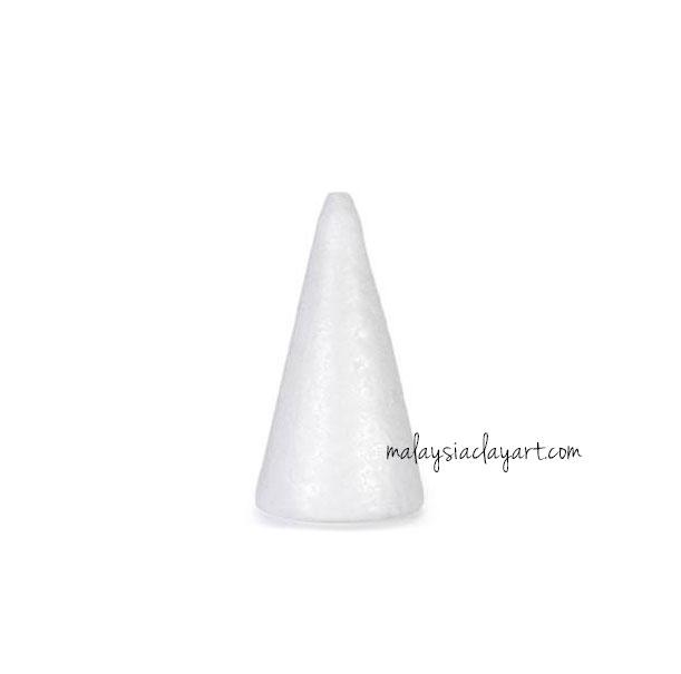 1 x Styrofoam Cone Shape (19.5cm x 7.7cm)