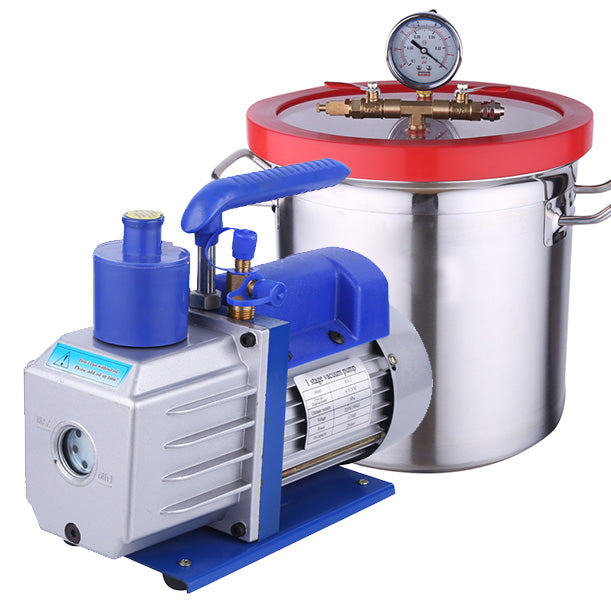 Vacuum pump Set with 2/3/5 galloon vacuum chamber For Degassing Silicone, Resin