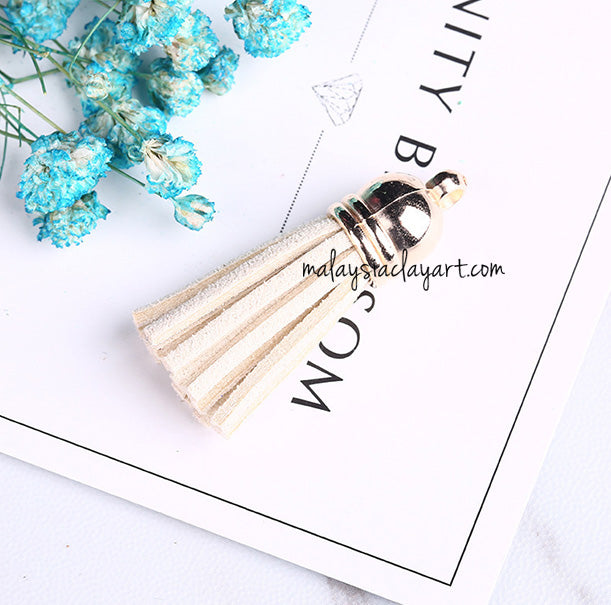 Ultrasuede Leather Tassels with gold cap for Earrings Pendant Jewelry