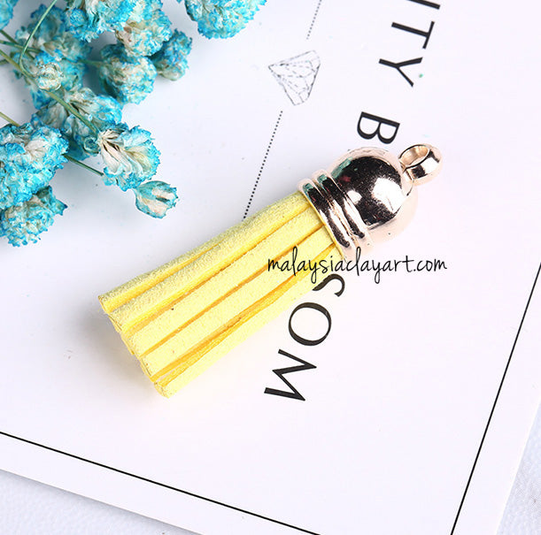 Ultrasuede Leather Tassels with gold cap for Earrings Pendant Jewelry